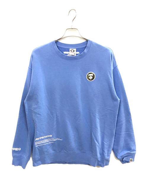 Aape BY A BATHING APE（エーエイプ バイ アベイシングエイプ）Aape BY A BATHING APE (エーエイプ バイ アベイシングエイプ) クルーネックスウェット/エーエイプ バイ アベイシングエイプ/AAPSWM3887XXJ ブルー サイズ:Ｌの古着・服飾アイテム