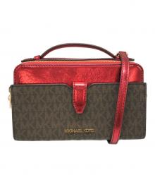 MICHAEL KORS（マイケル・コース）の古着「JET SET ITEM ショルダーバッグ/マイケルコース/35H3GTTC2B」｜ブラウン×レッド