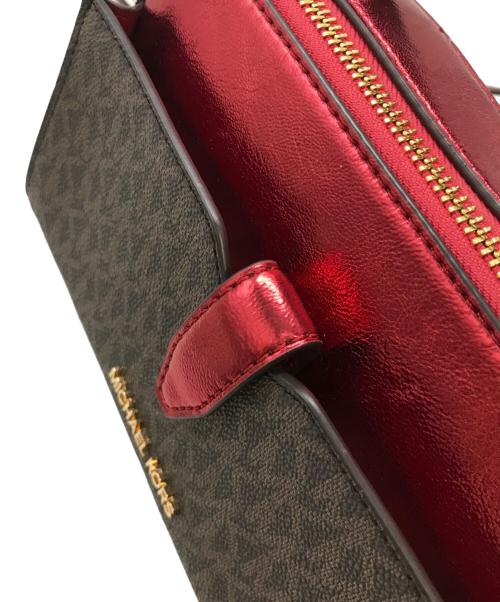 MICHAEL KORS（マイケル・コース）MICHAEL KORS (マイケルコース) JET SET ITEM ショルダーバッグ/マイケルコース/35H3GTTC2B ブラウン×レッドの古着・服飾アイテム