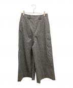 MARGARET HOWELLマーガレットハウエル）の古着「PUPPYTOOTHWOOL FLANNELチェックパンツ　マーガレットハウエル　578-2244002」｜グレー