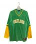 NIKE（ナイキ）の古着「プルオーバーフリースジャケット/ナイキ/オークランドアスレチックス」｜グリーン