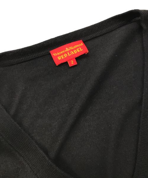 Vivienne Westwood RED LABEL（ヴィヴィアンウエストウッドレッドレーベル）Vivienne Westwood RED LABEL (ヴィヴィアンウエストウッドレッドレーベル) オーブ刺繍ニットカーディガン/ヴィヴィアンウエストウッドレッドレーベル/17-01-122002 ブラック×ベージュ サイズ:2の古着・服飾アイテム