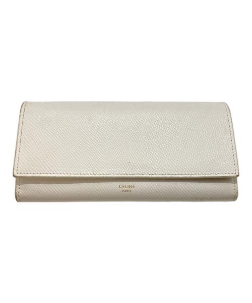 CELINE（セリーヌ）CELINE (セリーヌ) ラージフラップウォレット/セリーヌ/S-PB-4168/イタリア製 アイボリーの古着・服飾アイテム