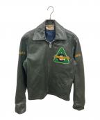 Bouwigttブーウィット）の古着「レザージャケット　ブーウィット」｜グリーン
