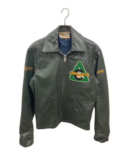 Bouwigtt（ブーウィット）Bouwigtt (ブーウィット) レザージャケット　ブーウィット グリーン サイズ:Sの古着・服飾アイテム