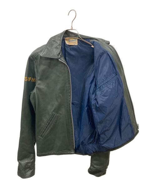 Bouwigtt（ブーウィット）Bouwigtt (ブーウィット) レザージャケット　ブーウィット グリーン サイズ:Sの古着・服飾アイテム