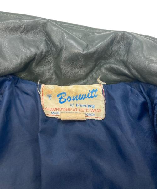 Bouwigtt（ブーウィット）Bouwigtt (ブーウィット) レザージャケット　ブーウィット グリーン サイズ:Sの古着・服飾アイテム