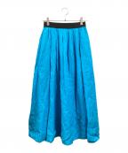 M・Filエムフィル）の古着「リネンギャザースカート」｜スカイブルー