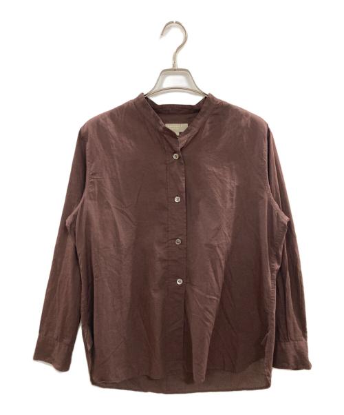 MARGARET HOWELL（マーガレットハウエル）MARGARET HOWELL (マーガレットハウエル) バンドカラーシャツ/マーガレットハウエル/578-2253012 ブラウン サイズ:1の古着・服飾アイテム
