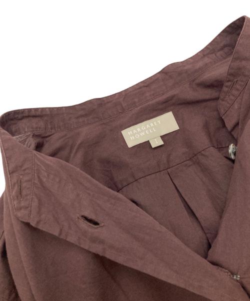 MARGARET HOWELL（マーガレットハウエル）MARGARET HOWELL (マーガレットハウエル) バンドカラーシャツ/マーガレットハウエル/578-2253012 ブラウン サイズ:1の古着・服飾アイテム