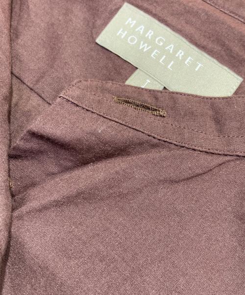 MARGARET HOWELL（マーガレットハウエル）MARGARET HOWELL (マーガレットハウエル) バンドカラーシャツ/マーガレットハウエル/578-2253012 ブラウン サイズ:1の古着・服飾アイテム
