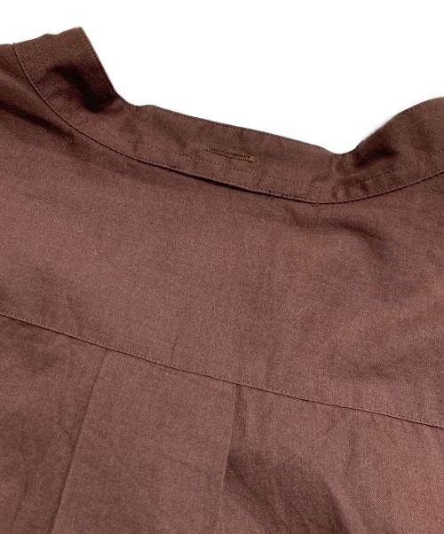 MARGARET HOWELL（マーガレットハウエル）MARGARET HOWELL (マーガレットハウエル) バンドカラーシャツ/マーガレットハウエル/578-2253012 ブラウン サイズ:1の古着・服飾アイテム