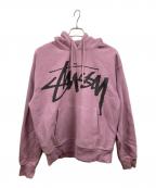 stussyステューシー）の古着「裏起毛プルオーバーパーカー」｜ピンク
