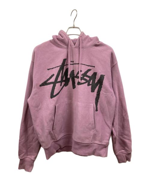 stussy（ステューシー）stussy (ステューシー) 裏起毛プルオーバーパーカー ピンク サイズ:Mの古着・服飾アイテム