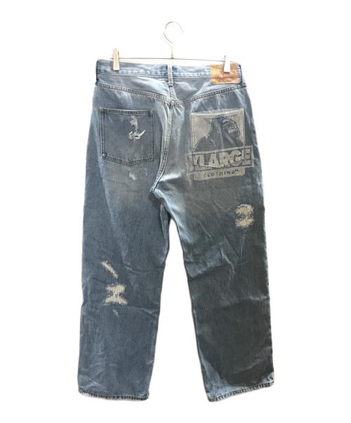 X-LARGE（エクストララージ）X-LARGE (エクストララージ) ダメージデニムパンツ/エクストララージ/101233031029 ブルー サイズ:86cm (W34)の古着・服飾アイテム