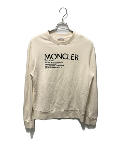 MONCLER（モンクレール）MONCLER (モンクレール) 裏起毛スウェット/MAGLIA GIROCOLLO ベージュ サイズ:Ｍの古着・服飾アイテム