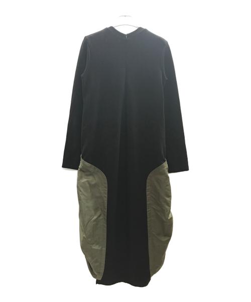 UN3D.（アンスリード）UN3D. (アンスリード) MA-1ドッキングワンピース/アンスリード/522410300801 ブラック×カーキ サイズ:36の古着・服飾アイテム