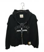 Maison MIHARA YASUHIROメゾン ミハラ ヤスヒロ）の古着「ドッキングジップパーカー」｜ブラック