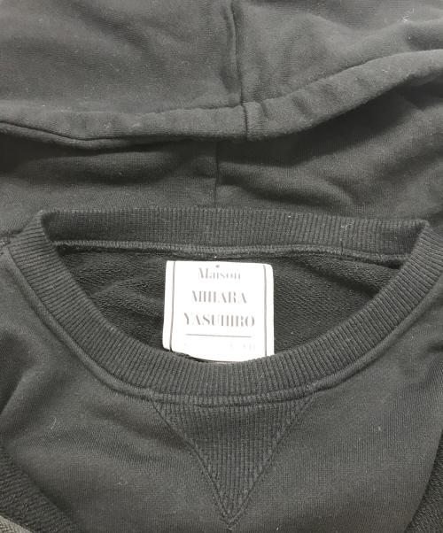 Maison MIHARA YASUHIRO（メゾン ミハラ ヤスヒロ）Maison MIHARA YASUHIRO (メゾン ミハラ ヤスヒロ) ドッキングジップパーカー ブラック サイズ:48の古着・服飾アイテム