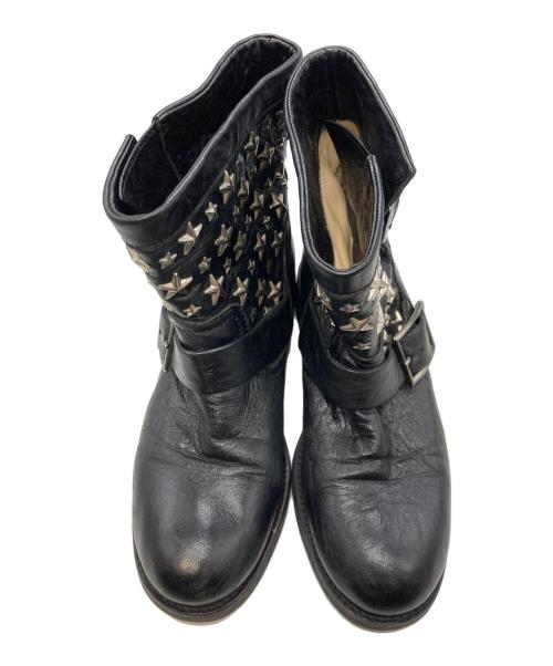 JIMMY CHOO（ジミーチュウ）JIMMY CHOO (ジミーチュウ) スタースタッズエンジニアブーツ　ジミーチュウ ブラック サイズ:37の古着・服飾アイテム
