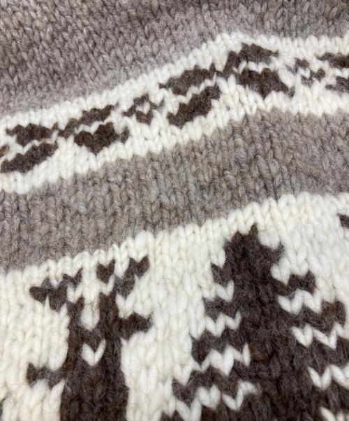 CANADIAN SWEATER（カナディアンセーター）CANADIAN SWEATER (カナディアンセーター) カウチンニットベスト/カナディアンセーター ベージュ×ホワイト サイズ:表記なしの古着・服飾アイテム