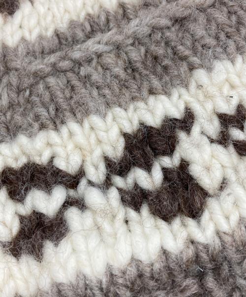 CANADIAN SWEATER（カナディアンセーター）CANADIAN SWEATER (カナディアンセーター) カウチンニットベスト/カナディアンセーター ベージュ×ホワイト サイズ:表記なしの古着・服飾アイテム