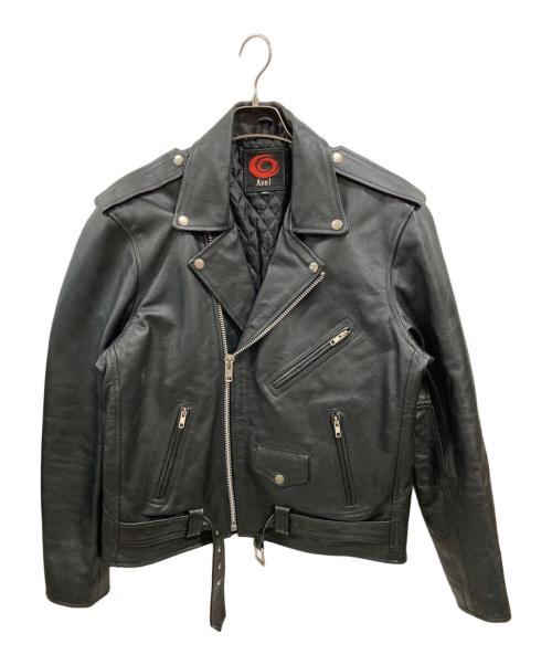 Axel（アクセル）Axel (アクセル) バックプリントレザージャケット/アクセル ブラック サイズ:XLの古着・服飾アイテム