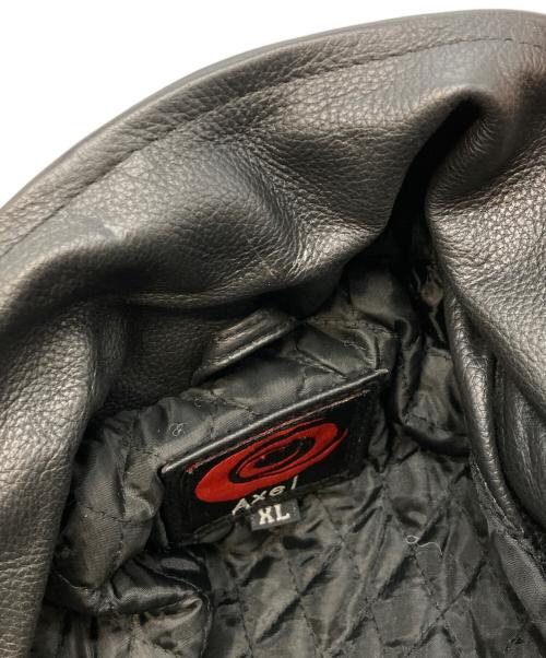 Axel（アクセル）Axel (アクセル) バックプリントレザージャケット/アクセル ブラック サイズ:XLの古着・服飾アイテム