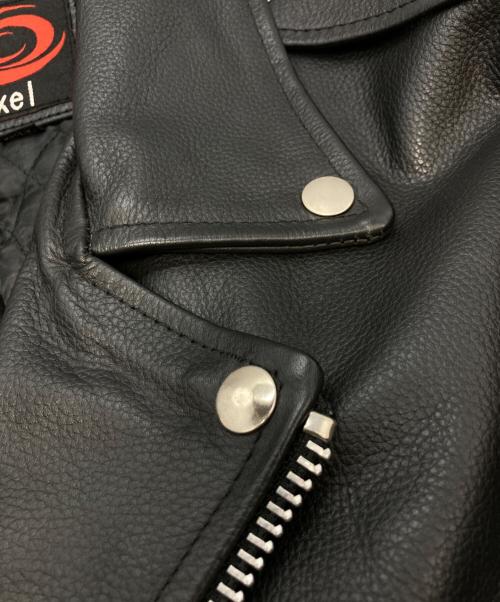 Axel（アクセル）Axel (アクセル) バックプリントレザージャケット/アクセル ブラック サイズ:XLの古着・服飾アイテム