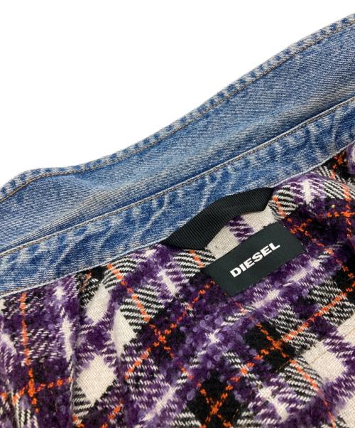 DIESEL（ディーゼル）DIESEL (ディーゼル) G-KERYA/切替デニムジャケット/ディーゼル インディゴ×パープル サイズ:XXSの古着・服飾アイテム