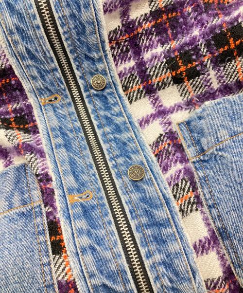 DIESEL（ディーゼル）DIESEL (ディーゼル) G-KERYA/切替デニムジャケット/ディーゼル インディゴ×パープル サイズ:XXSの古着・服飾アイテム