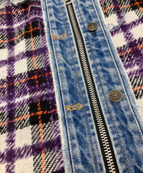 DIESEL（ディーゼル）DIESEL (ディーゼル) G-KERYA/切替デニムジャケット/ディーゼル インディゴ×パープル サイズ:XXSの古着・服飾アイテム