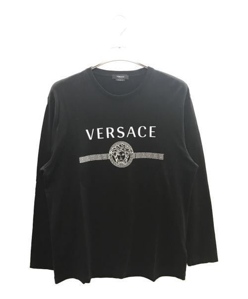 VERSACE（ヴェルサーチェ）VERSACE (ヴェルサーチェ) ロゴロングスリーブTシャツ/ヴェルサーチェ/A87630/A228806 ブラック サイズ:3XLの古着・服飾アイテム
