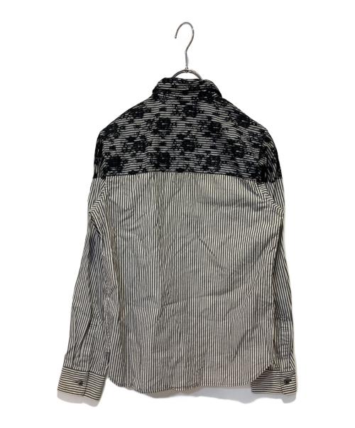 tricot COMME des GARCONS（トリココムデギャルソン）tricot COMME des GARCONS (トリココムデギャルソン) 刺繍デザインストライプシャツ ホワイト サイズ:Sの古着・服飾アイテム