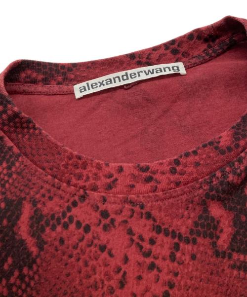 ALEXANDER WANG（アレキサンダー・ワン）ALEXANDER WANG (アレキサンダーワン) パイソン柄ポケットTシャツ/アレキサンダーワン レッド サイズ:Ｌの古着・服飾アイテム
