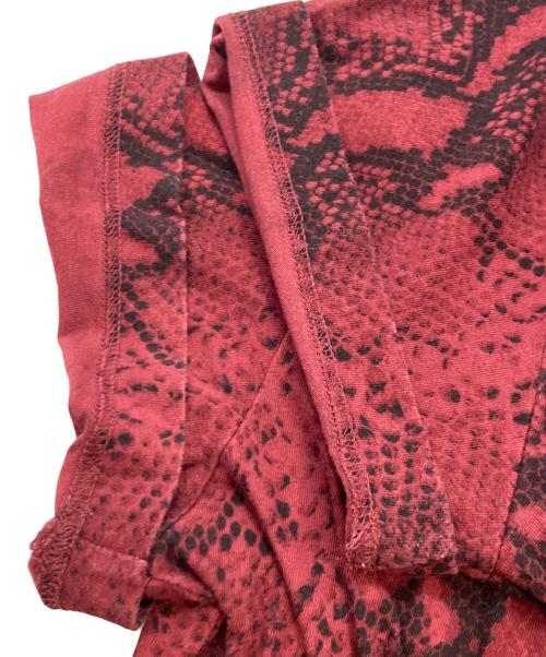 ALEXANDER WANG（アレキサンダー・ワン）ALEXANDER WANG (アレキサンダーワン) パイソン柄ポケットTシャツ/アレキサンダーワン レッド サイズ:Ｌの古着・服飾アイテム