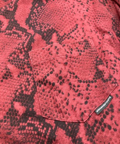 ALEXANDER WANG（アレキサンダー・ワン）ALEXANDER WANG (アレキサンダーワン) パイソン柄ポケットTシャツ/アレキサンダーワン レッド サイズ:Ｌの古着・服飾アイテム