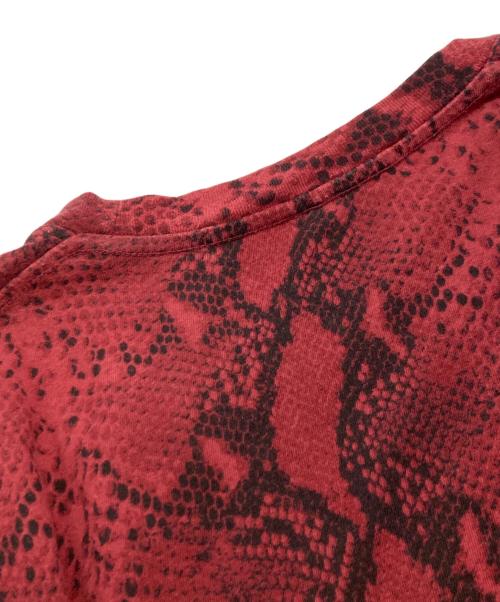 ALEXANDER WANG（アレキサンダー・ワン）ALEXANDER WANG (アレキサンダーワン) パイソン柄ポケットTシャツ/アレキサンダーワン レッド サイズ:Ｌの古着・服飾アイテム