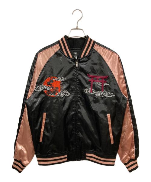 OBORO（オボロ）OBORO (オボロ) 和柄 九尾 刺繍スカジャン ブラック サイズ:Lの古着・服飾アイテム