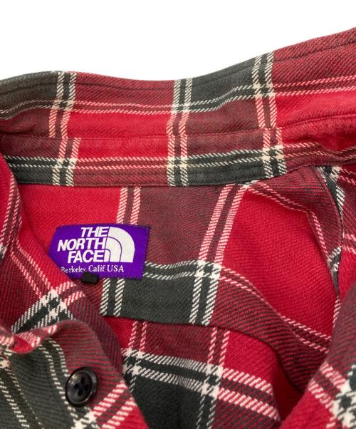 THE NORTHFACE PURPLELABEL（ザ・ノースフェイス パープルレーベル）THE NORTHFACE PURPLELABEL (ザ・ノースフェイス パープルレーベル) ネルシャツ/ザ・ノースフェイス パープルレーベル/NT3555N レッド サイズ:Ｌの古着・服飾アイテム