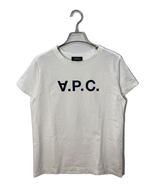 A.P.C.（アーペーセー）A.P.C. (アーペーセー) JERSEY BASIQUE O BLANC/アーペーセー/23222-1-96771 ホワイト×ネイビー サイズ:Sの古着・服飾アイテム