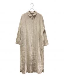 URBAN RESEARCH DOORS（アーバンリサーチドアーズ）の古着「リネンバックタックシャツワンピース/アーバンリサーチドアーズ/DR95-26M501」｜ベージュ