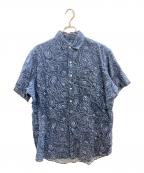 POLO RALPH LAURENポロ・ラルフローレン）の古着「90’ｓプルオーバーリネンシャツ/ポロ・ラルフローレン/CAMBRIDGE」｜ブルー