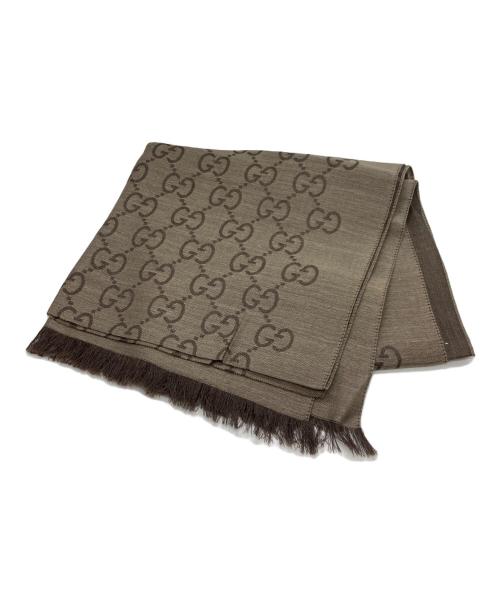 GUCCI（グッチ）GUCCI (グッチ) GG総柄ストール/グッチ/165904 ブラウンの古着・服飾アイテム