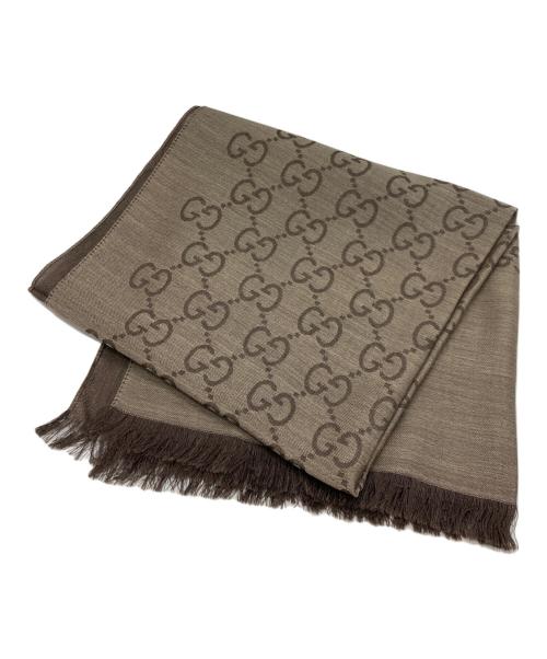 GUCCI（グッチ）GUCCI (グッチ) GG総柄ストール/グッチ/165904 ブラウンの古着・服飾アイテム