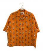 MAISON SPECIALメゾンスペシャル）の古着「ハンドドローイングフラワープリントシャツ/メゾンスペシャル/11211311244」｜オレンジ