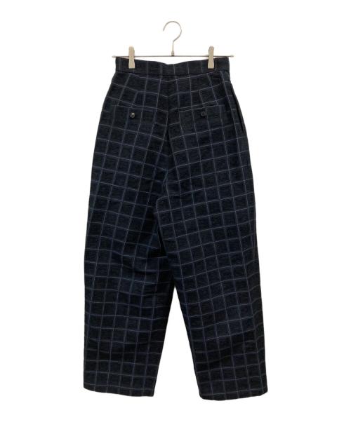 Louren（ローレン）Louren (ローレン) velvet jacquard check pants ネイビー サイズ:Mの古着・服飾アイテム