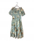 PINK HOUSEピンクハウス）の古着「花柄ブラウスワンピース/P014RFA01 B/ピンクハウス」｜ブルー