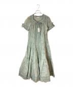 PINK HOUSEピンクハウス）の古着「花柄ブラウスワンピース/ピンクハウス」｜グリーン