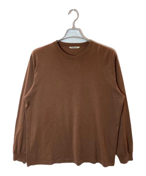AURALEE（オーラリー）AURALEE (オーラリー) LUSTER PLAITING LONG SLEEVE TEE/オーラリー/A20AP01GT ブラウン サイズ:3/Lの古着・服飾アイテム